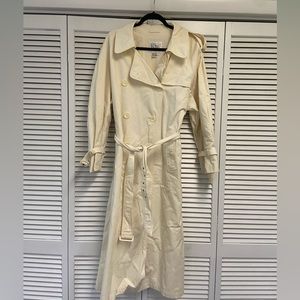 Worn once. Lightweight long trench coat